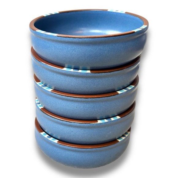 Dansk Vintage Mesa Sky Blue Ceramic Bowls Set of 5 KW Japan - Picture 1 of 11